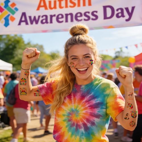 Autism Awareness Temporary Tattoos, 172 Piece Set