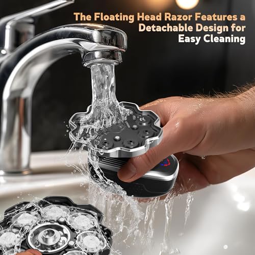 Electric Razor for Men,Head Shavers for Bald Men,9D Floating with Magnetic Razors,5-in-1 Head Shaver,Wet & Dry Electric Razor for Home & Travel