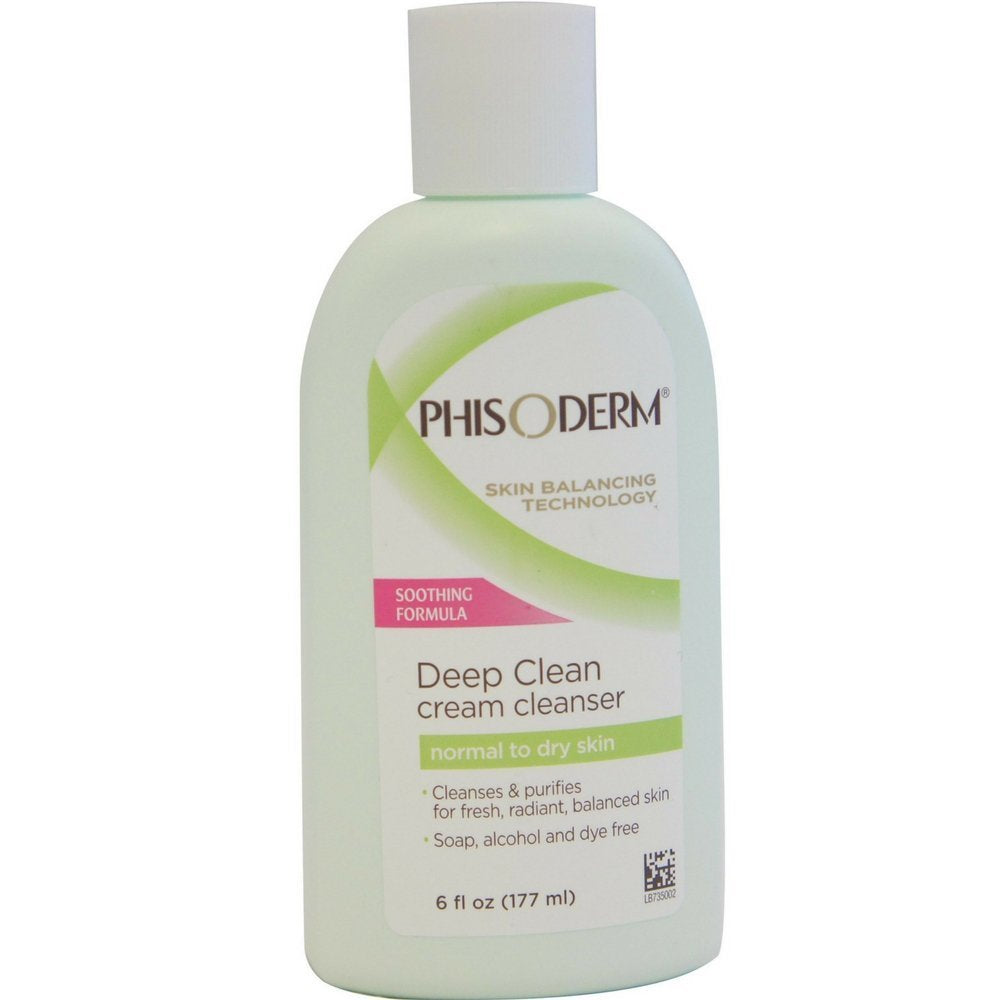 Phisoderm Deep clean cream cleanser for Normal to Dry Skin, 6 fl oz (177 ml) - Pack of 2