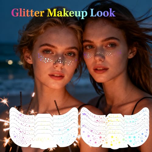 24pc Holographic Glitter Freckles Patches for Face