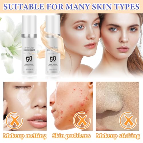 Color Changing Foundation Set - Full Coverage Liquid with Brush