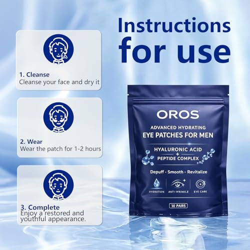 OROS Hydrating Under Eye Patches for Men | Hyaluronic Acid