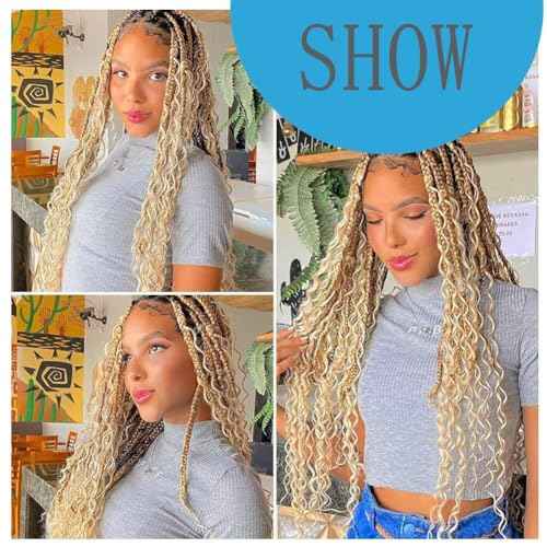 #613 Blonde Human Braiding Hair Deep Wave Bulk 18 18 18 Inch Human Hair Weave 3 Bundle Unprocessed Brazilian Virgin Hair Honey Blonde Deep Curly Braiding Hair Extensions 50 Grams/Bundle