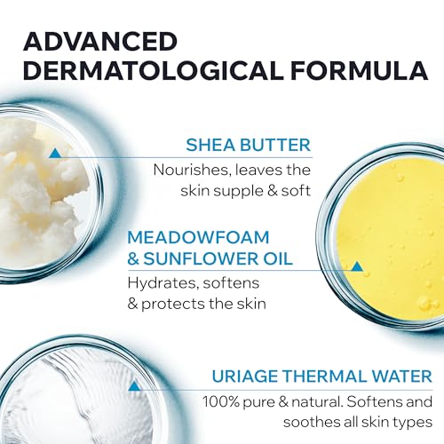 Uriage Cleansing Cream 6.8 fl.oz. | Face & Body Cleanser with 1/3 Nourishing Milk | 2 in 1 Care: Nourishing Shower Cream for all Skin Types, Suitable All the Family - Soap-Free