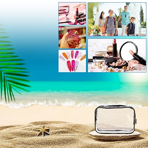 15 PCS Transparent Cosmetic Bags Clear Toiletry Bags Waterproof Makeup Bags PVC Plastic Zippered Organizer Cases for Travel Vacation Bathroom