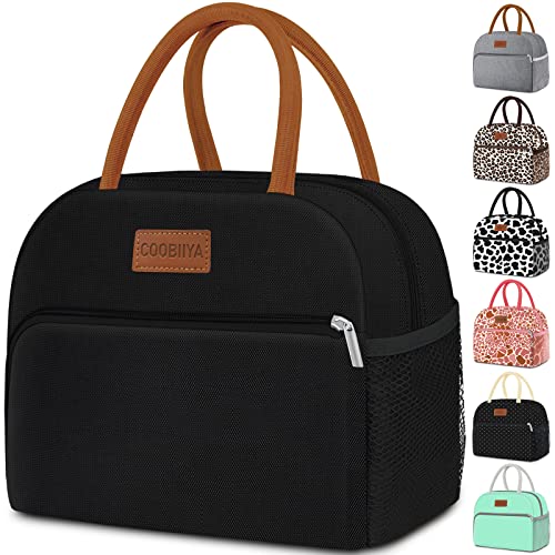 Coobiiya Lunch Bag Women, Lunch Box Lunch Bag for Women Adult Men, Small Leakproof Cute Lunch Tote Large Capacity Reusable Insulated Cooler Lunch Container for Work/Office/Picnic/Travel-Daffodil