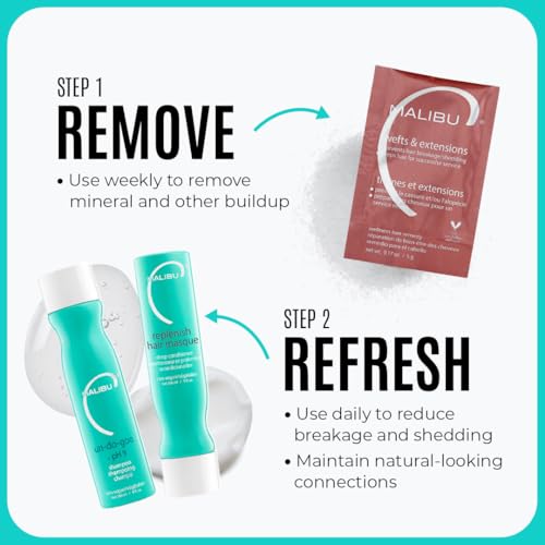 Malibu C Hair Extensions Care Kit - Shampoo, Conditioner & Wellness
