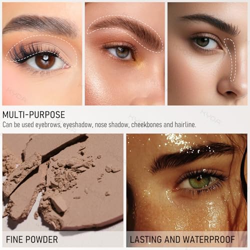KYDA 2-Color Eyebrow Powder Duo with Brush, Waterproof