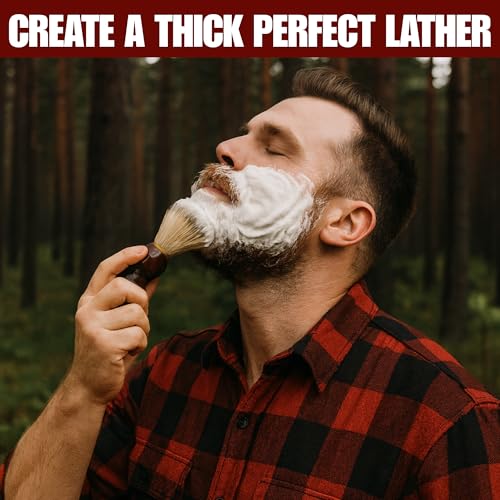 G.B.S GENTS Men's Classic Wooden Shaving Set Shaving Brush with Wooden Stand And 3.5 Inches Diameter Shaving Soap Bowl