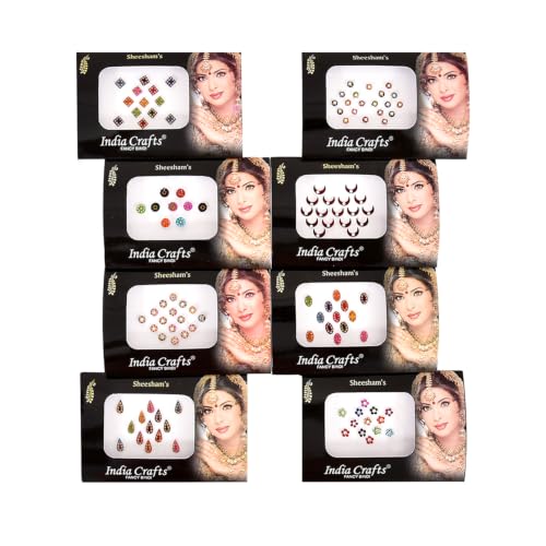 6 Pack Multicolor Bindis Self-Adhesive Face Jewels