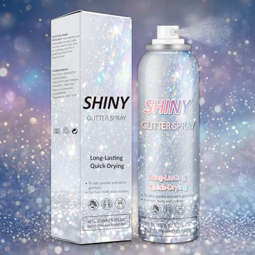 ZHISHUDL Rainbow Silver Body & Hair Glitter Spray 150ML Holographic Sparkle