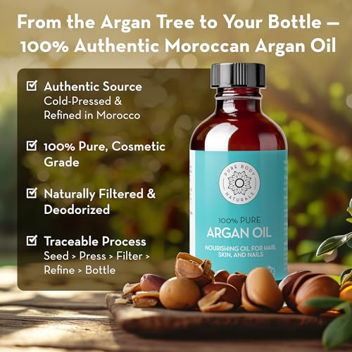 Pure Cold Pressed Argan Oil 4 fl oz – Face & Hair