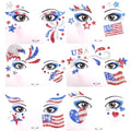 Yosca 6Pc Red White Blue Glitter Temporary Tattoos 4th July