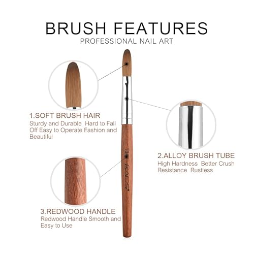 1pc 18#Kolinsky Sable Nail Brush with 1pc 16# Kolinsky Sable Nail Brush Set