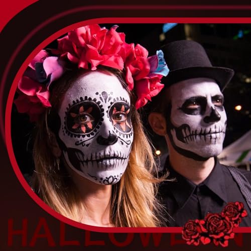 White Black Red Oil Face Paint Set with 3 Brushes