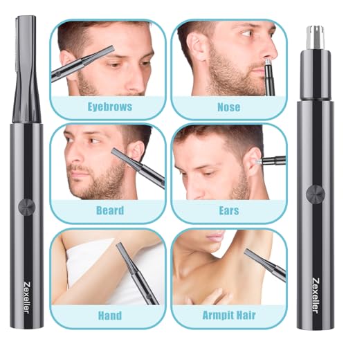 Electric Eyebrow & Nose Hair Trimmer, 7-in-1 Precision Grooming Kit: Eyebrow Trimmer, Nose Trimmer, Razor, Scissors, Tweezers | All-in-One Tool
