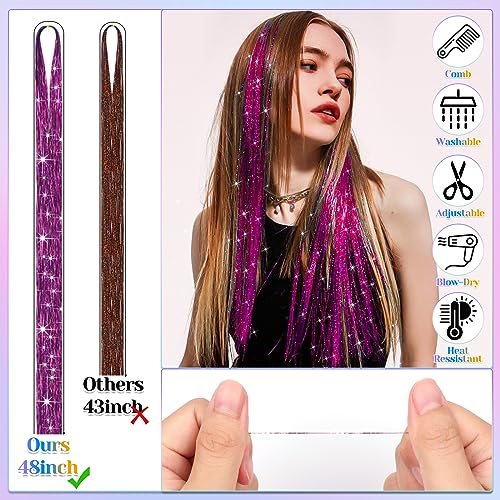 20 Colors Fairy Hair Tinsel Kit - 4000 Strands, 48in Heat Resistant