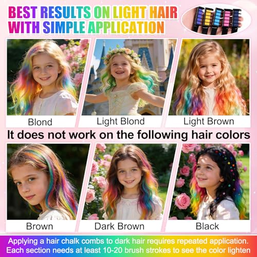10-Color Washable Hair Chalk Combs for Parties