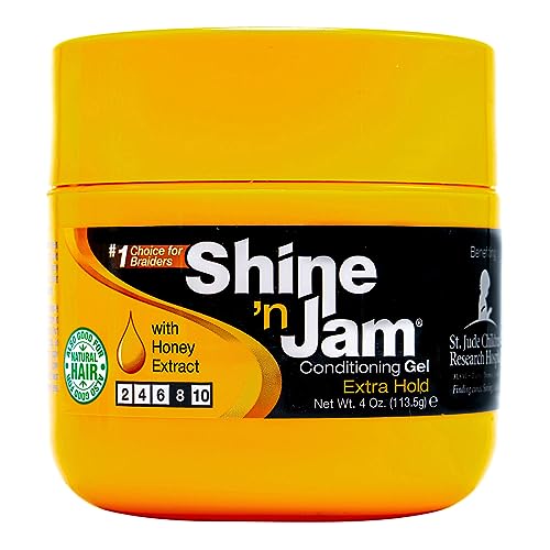 Shine 'n Jam Honey Infused Maximum Hold Gel 4 oz for Hair Styling and Taming