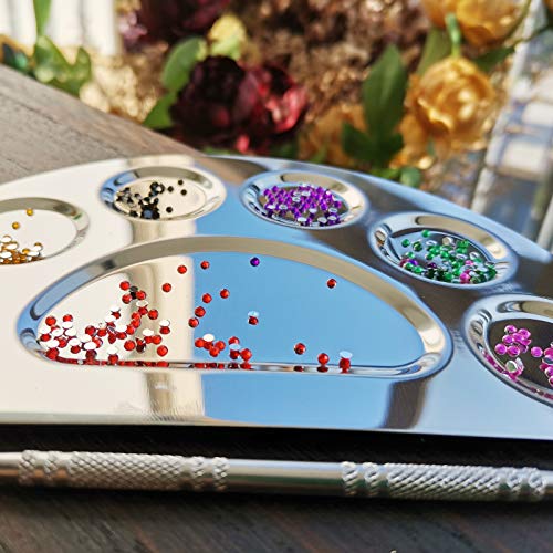 Stainless Steel Makeup Palette with Spatula - 6 Well