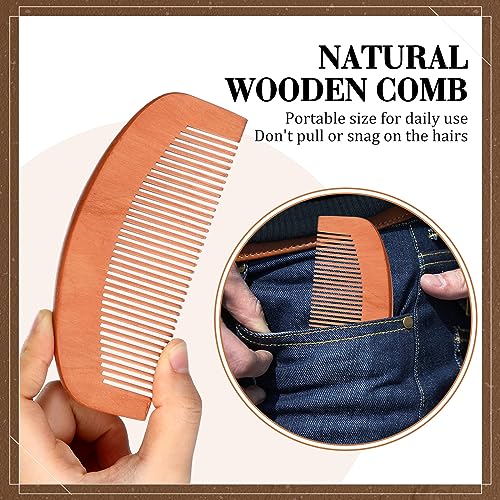 Zubebe 20 Sets Beard Brush and Comb Set for Men, Boar Bristle Brush, Wood Mustache Comb and Beard Trimming Scissors with Travel Pouch, Beard and Mustache Grooming Kit for Beard Care Valentine GIft