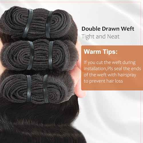 Raw Bundles Human Hair, 16A Raw Burmese Hair Body Wave Bundles, 12 14 16 Inch, 3 Years Service Life, Keep Texture Silky Soft Tangle-Free after Multiple Washes