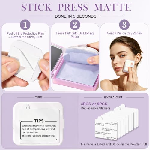 500 Oil Blotting Sheets with Mirror & Puff | Oil Control