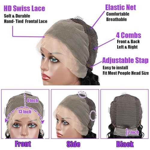 LICHANG Wear And Go Body Wave Bob Wig Human Hair 13x4 HD Lace Front Wigs Glueless Pre Plucked with Baby Hair 180% Density Short Bob Wigs for Black Women (14 Inch, Natural Color)