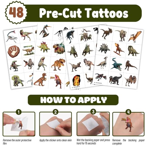 Dinosaur Party Favors 72 Pack - Slap Bracelets & Tattoos