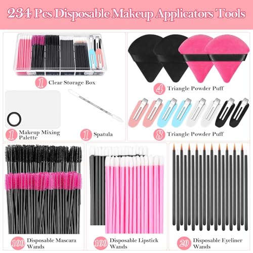 Disposable Makeup Applicators Kit – 234 Piece Professional Set