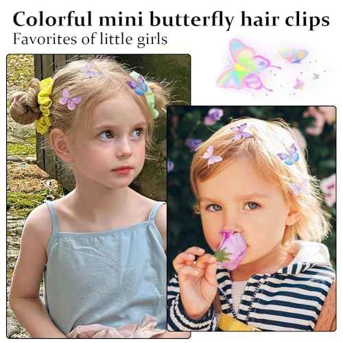 TODDER 20PCS Purple Butterfly Hair Clips for Women and Girls Y2k Fairy Hair Accessories Cute Mini Butterfly Hair Clips for Themed Party, Prom,Birthday, Wedding and Back to School