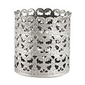 Heart Patterned Vintage Hairbrush Holder Antique Make up Brush Holder Makeup Vanity Organizer (Tin (Matt Gray), Large)