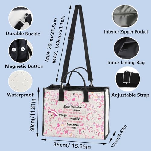 WZMPA Cat Marie Cosmetic Bag - Fans Gift 'You Are Braver Stronger Beautiful Than You Know' - Makeup Zipper Pouch (Cat Marie-TB)