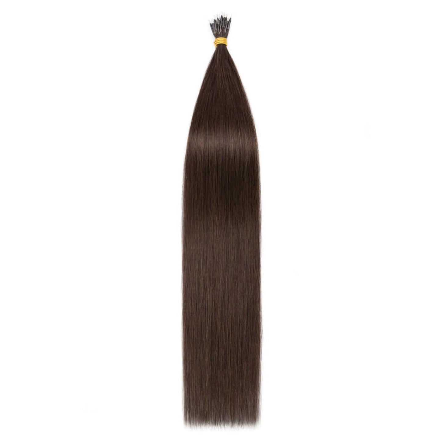 TESS Nano Bead Human Hair Extensions, Nano Ring Hairpieces Nano Tip Hair Extensions Pre-Bonded Seamless Look 50pcs/pack, 16 inch, #2R Dark Brown