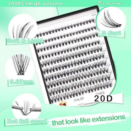 Dedila Cluster False Eyelashes 0.07mm C Curl Mixed 8-16mm
