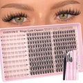 Goddvenus V-natural Clusters Eyelash Extension Kit with Bottom Lashes, 250Pcs Wispy C Curl DIY Fake Lashes