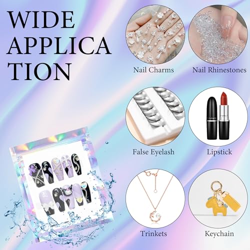 Qenk 201PCS Holographic Nail Storage & Packaging Bags Set