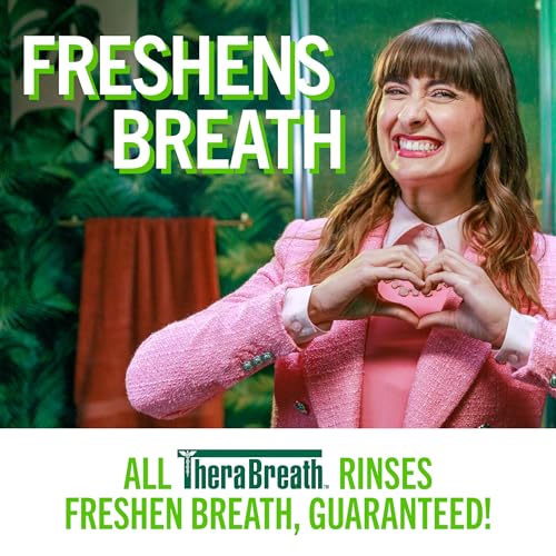 TheraBreath Fresh Breath Mouthwash - Mild Mint, Alcohol-Free, 16 Fl Oz (2-Pack)