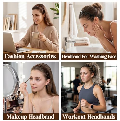 Women’s Zig Zag Headbands with Teeth – Non-Slip Hair Accessories for Volume & Styling