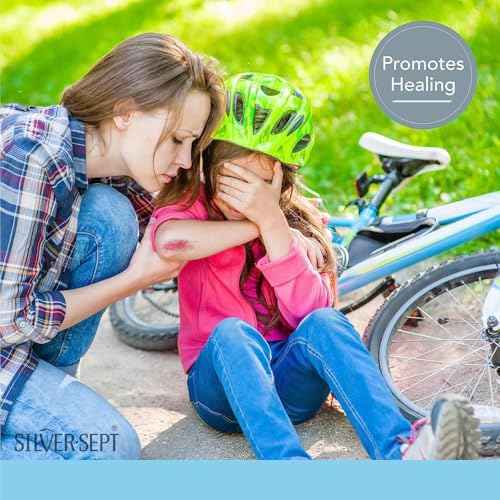 Silver-Sept 3 oz (Pack of 2) Silver Skin and Wound Gel | Silversept Tube for Foot and Leg Treatment, Silver Cream for Scar Care and GeoMetal¢â Gauze Pad