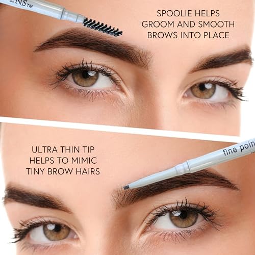 Honeybee Gardens Fine Point Brow Pencil, Walnut, Long-Lasting Eyebrow Definition, Vegan, Cruelty-Free Beauty