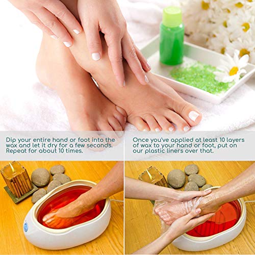 Segbeauty Paraffin Wax Bath Foot Liners with Stickers - 200 Pack Plastic Covers