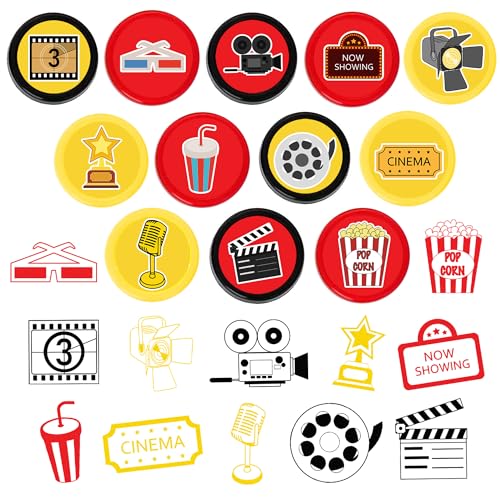 Movie Night Party Favors Set - 36PCS Stamps & Tattoos