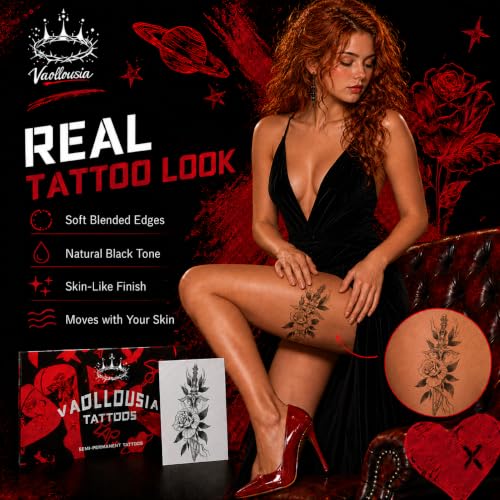 Semi Permanent Tattoo Stickers - Waterproof, Lasts 7-15 Days