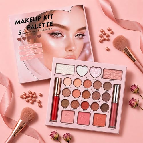 All-In-One Makeup Palette - Eyeshadow, Blush & Lip Gloss Kit