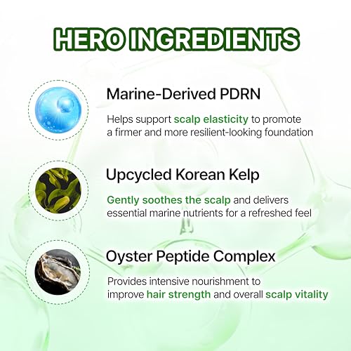 GROWUS Algae Therapy Seaweed Shampoo 500ml - Biotin & Marine Peptide for Thinning Hair