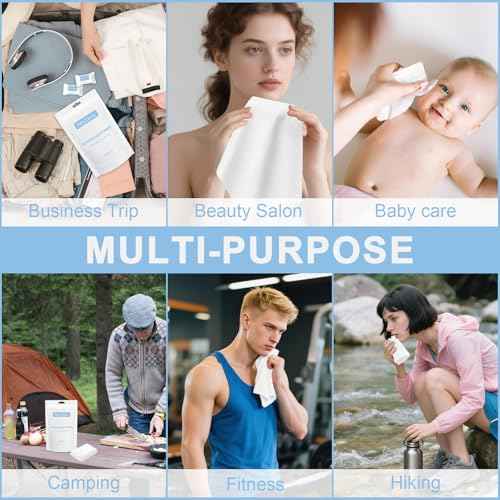 Compressed Towels Tablets 11.8¡±x11¡± (25 Count), Portable Compressed Disposable Washcloths for Travel, Soft Compressed Face Towel for Facial Daily Wash & Outdoor Activities Clean, Single Use