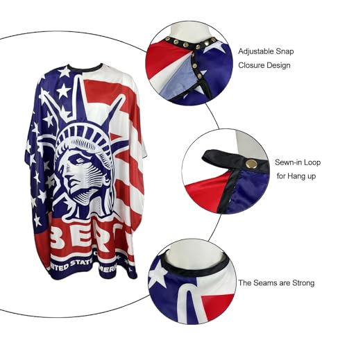 Pelocapa Professional Barber Cape - Water-Resistant Haircut Gown, 63"x56" American Flag