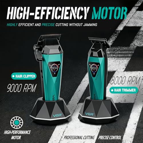 VGR 877S3 Professional Hair Clippers for Men with LED Display