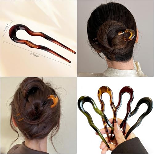 4Pcs U Shaped French Hair Pins for Updos and Buns - KAICCOSO